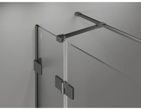 Mexen Lunar T, sklápací sprchový kút ľavý 125 x 110 cm, 8mm číre sklo, profil grafit brúsený, 834T-125-110-66-00-L