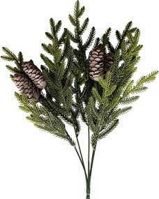 Umelá dekorácia vetvička ihličnatá so šiškami Clayre & Eef – 38 cm