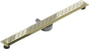 Mexen Flat 360°, nerezový sprchový žľab vzor M12 90 cm, zlatá lesklá, 1521090-40