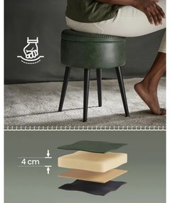 Kožený taburet CORE zelený