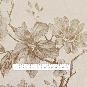 Biante Veľký zamatový oválny obrus Isabela Flower IBL-023 Zlaté kvety na krémovom 260x320 cm