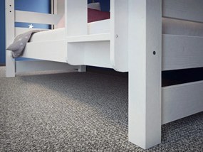 Detská poschodová posteľ z masívu borovice HONZA - 200x90 cm - biela