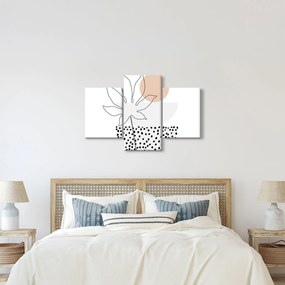 Obraz - Line art kvety N⁰3 (90x60 cm)