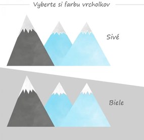 Nálepka na stenu - Hory a obláčiky, modré