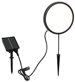 Bodové svetlo čierne 50 cm vrátane nabíjateľnej a solárnej LED IP65 - Adalind