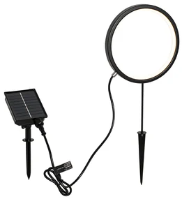 Bodové svetlo čierne 50 cm vrátane nabíjateľnej a solárnej LED IP65 - Adalind