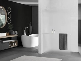 Mexen Kioto+ L, sprchová zástena Walk-In s poličkou a vešiakom 70 x 200 cm, 8mm sklo námraza, biely profil, 800-070-123-20-30