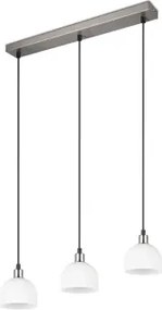 Závesné stropné osvetlenie Molly, matný nikel/biele sklo%