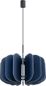 Závesné svietidlo Mula, 1x modré plstené tienidlo, (fi 45cm)