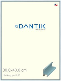 DANTIK rám na obraz 30x40 | ALU Dýha barevná modrá pastel (Plexi Čiré)