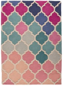 Flair Rugs, Ručne všívaný kusový koberec Illusion Rosella Pink / Blue, 80x150, viacfarebná, chodba / predsieň