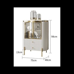 KOMODA GASTON ZLATÉ NOHY + BIELA + SYNTETICKÝ MRAMOR