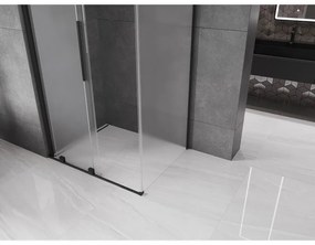 Mexen Velar, sprchový kút s posuvnými dverami 120 x 100 cm, 8mm sklo námraza, čierna matná, 871-120-100-31-70