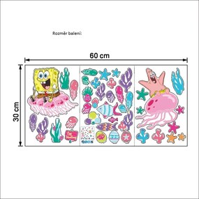 Veselá Stena Samolepka na stenu na stenu SpongeBob a hviezdica Patrick