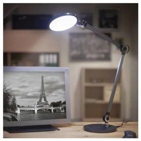 Stolná LED lampa Karen s bezdrôtovým nabíjaním čierna