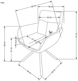 Jedálna stolička HALSA, 1 ks, béžová