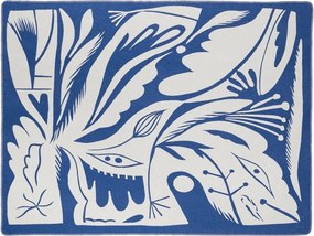 Modrá deka 165x200 cm Lino – noo.ma