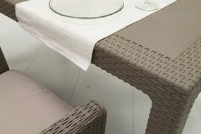 Deokork Záhradná ratanová zostava DANTE 1+6 (cappuccino)