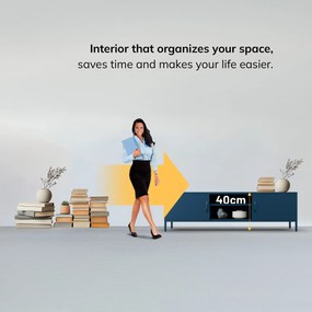 RTV skrinka XL ROSARIA 1700 x 400 x 500, tmavomodrá