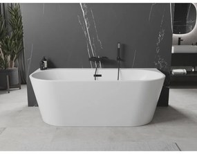 Mexen Oval+, voľne stojaca vaňa ku stene 170 x 80 cm, biela lesklá, čierna matná, 52681708000-70