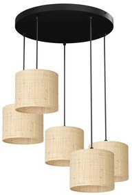 Luster na lanku RATTAN 5xE27/60W/230V ratan