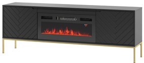 TV stolík EMY čierna s elektrickým krbom