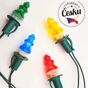 Svetelná reťaz Stromček farebná, 12 žiaroviek