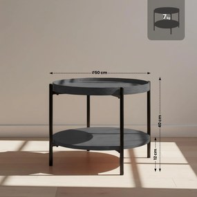 Konferenčný stolík Corbitan 50 cm - sivá