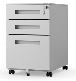 Kovový kontajner pod stôl KATE 390 x 600 x 500 mm, sivý
