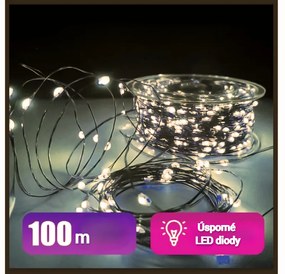 Vonkajšia vianočná mikro reťaz, teplá biela, 100m, 1000 LED, 8 programov