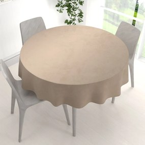 Biante Veľký zamatový okrúhly obrus Velvet Premium SVP-042 Béžovohnedý Ø 160 cm