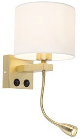 Inteligentná nástenná lampa zlatá s bielym tienidlom vrátane Wifi A60 - Brescia