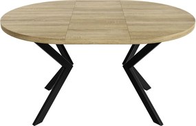 Okrúhly rozkladací jedálensky stôl MARION 120 - 176 cm zlatý remeselný dub Farba nôh: Čierna