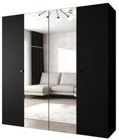 Šatníková skriňa 200 cm Parna 2 (čierna + čierna). Akcia -20%. Vlastná spoľahlivá doprava až k Vám domov. 1125937