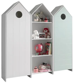 Bielo-svetlomodrá otvorená detská šatníková skriňa 173x171,5 cm CASAMI – Vipack