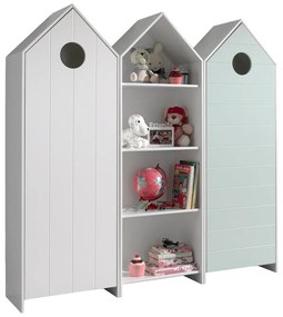 Bielo-svetlomodrá otvorená detská šatníková skriňa 173x171,5 cm CASAMI – Vipack