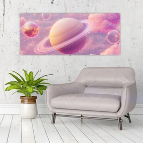 Obraz - Ružová planéta (120x50 cm)