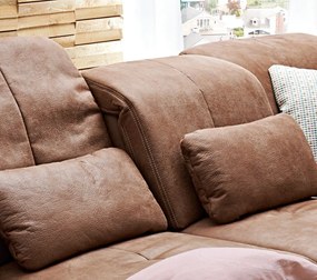 Rohová sedacia súprava Garland, hnedá látka, s funkciami