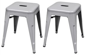 Stohovateľné stoličky 2 ks, sivé, kov 241539