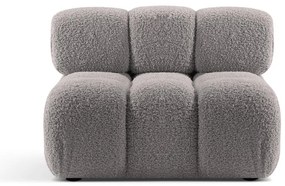 Svetlosivý modul pohovky z textílie bouclé (stredový diel) Bellis – Micadoni Home