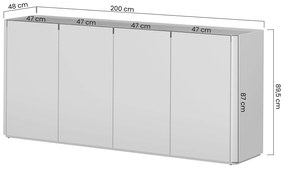 Komoda Elivo 200 cm - eukalyptus / dub baltic dune