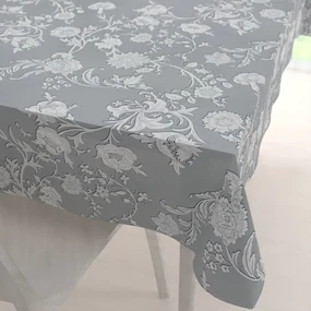 Biante Dekoračný obdĺžnikový obrus PM-046 Zámocké kvety na svetlo sivom 80x120 cm