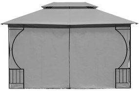 Záhradný pavilónový stan 4x3m - sivý - plné steny