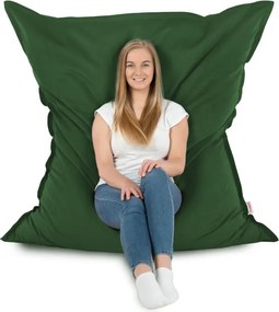 Vankúš na sedenie tmavozelený plyš