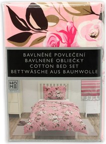 Home Elements Obliečky bavlnené Ruže a prúžky DUAL