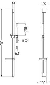 Mexen sprchový set DS70, čierna, 785704583-70