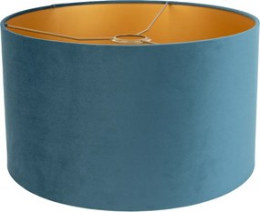Zamatové tienidlo modré 35/35/20 so zlatým interiérom