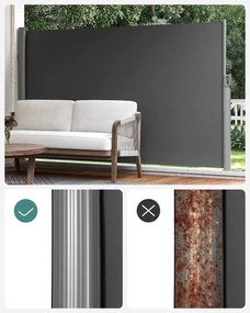 Bočná markíza Orrine 180x400 cm tmavo šedá