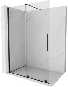 Mexen Velar posúvacie sprchové dvere Walk-in 150 cm, Priehľadné, Čierne - 871-150-000-03-70