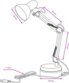 Brilagi - Stolná lampa ROMERO 1xE27/60W/230V čierna